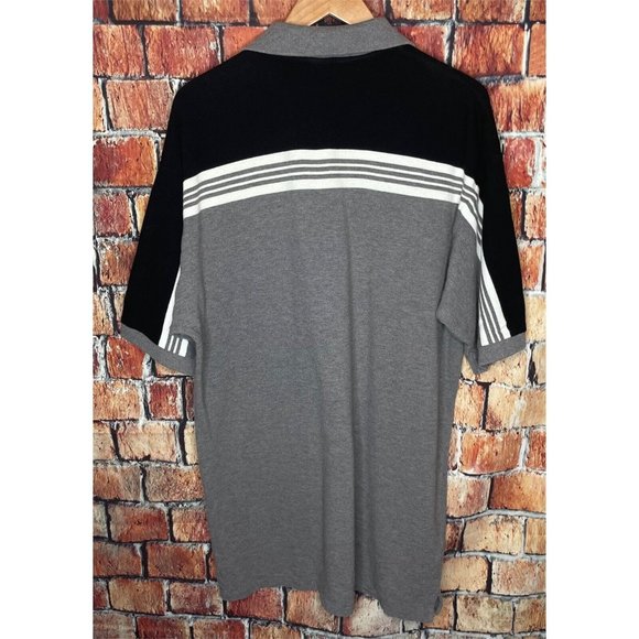 Atlanta Falcons ATL NFL Football Men’s XL Gray Black Short Sleeve Polo Shirt - Picture 3 of 4